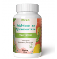 Витамины для детей | Children's Chewable Multiple Vitamins plus Iron - Herbasaurs