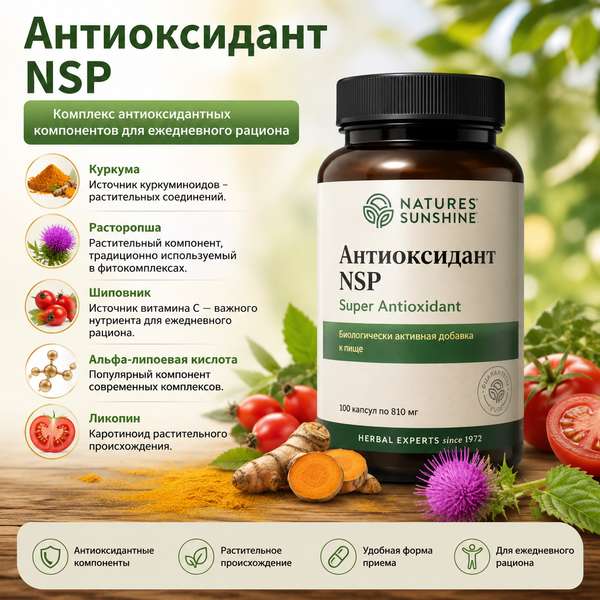 Изображение Антиоксидант NSP — комплекс антиоксидантных компонентов Фото Антиоксидант NSP — комплекс антиоксидантных компонентов